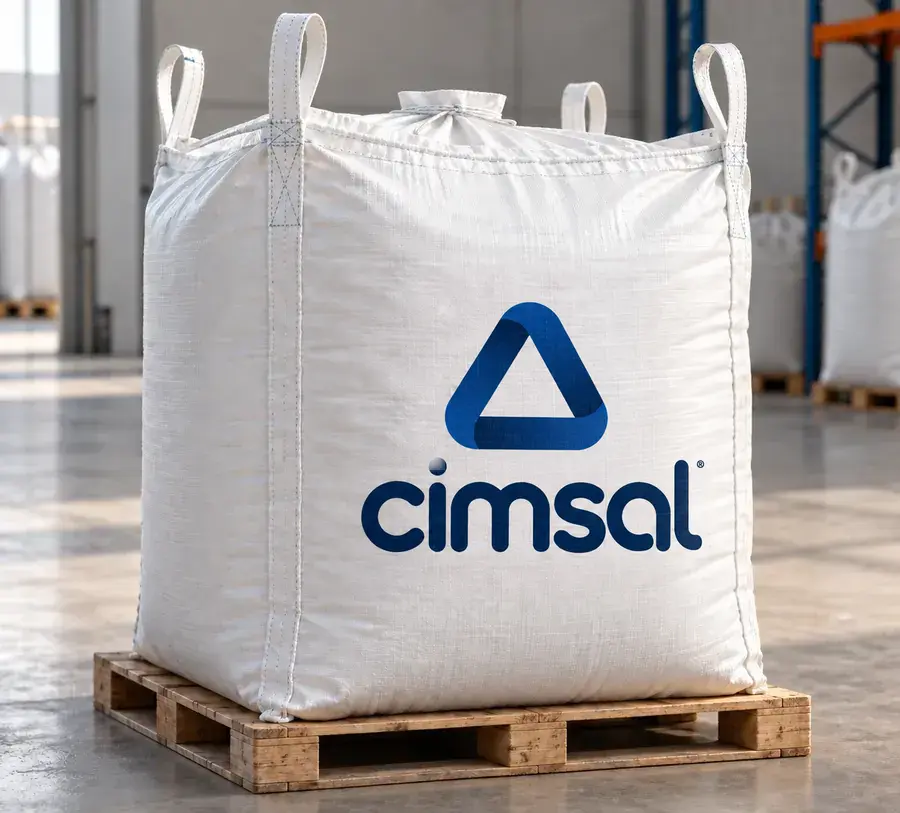 Simulação de big bag de ráfia Cimsal para sal